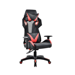 Cadeira Gamer em Couro PU Reclinável Preta e Vermelha EA-260