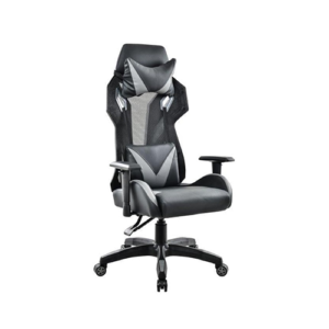 Cadeira Gamer em Couro PU Reclinável Preta e Cinza EA-261