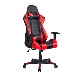Cadeira Gamer em Couro PU Reclinável  Preta e Vermelha EA-269