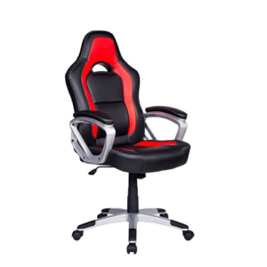 Cadeira Gamer em Couro PU Preta e Vermelha EA-272