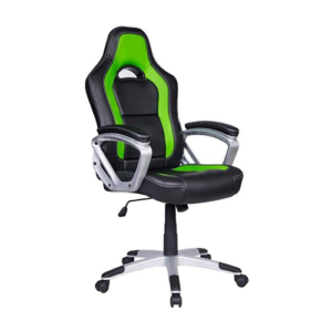 Cadeira Gamer em Couro PU Preta e Verde EA-273