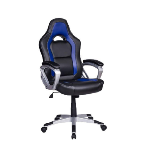 Cadeira Gamer em Couro PU Preta e Azul EA-275