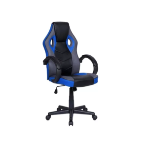 Cadeira Gamer em Couro PU Preta e Azul EA-278