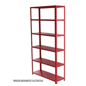 Estantes de aço 6 prateleiras vermelho EA-324
